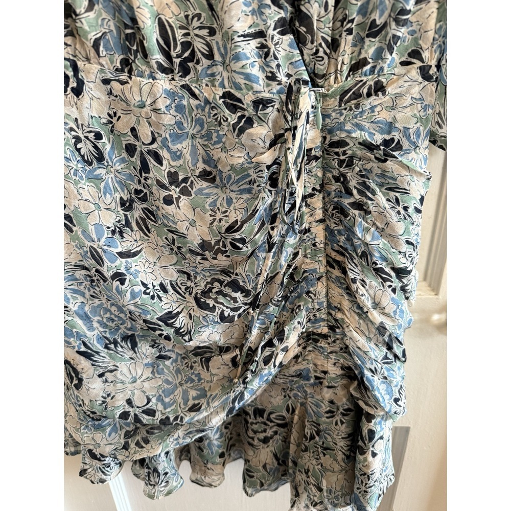 Veronica Beard Silk Floral Maggie Wrap Dress Size 4 Blue Multicolor $450 - Picture 7 of 10